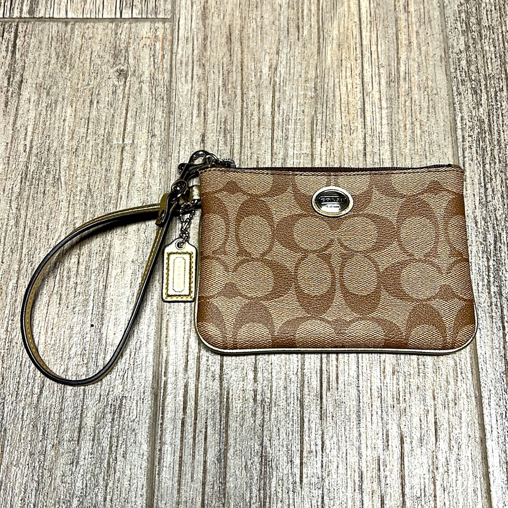 Coach Wristlet Brown and Tan